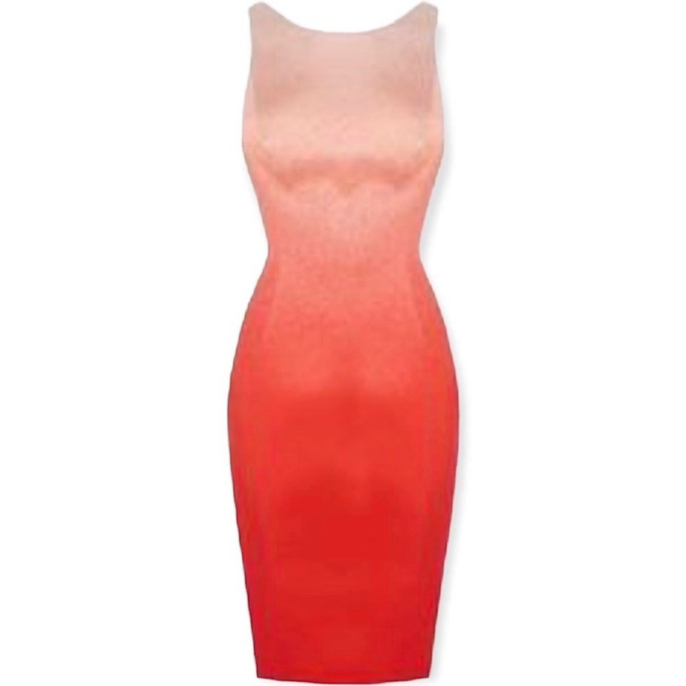 Karen Millen Orange Ombré Pencil MIDI Dress